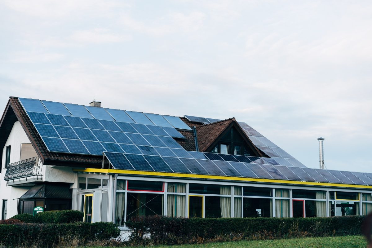 Ein Baustelle für eine Solaranlage